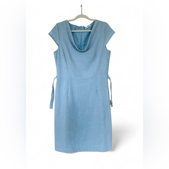 Calvin Klein Light Blue Cowl Neck Sheath Dress - Picture 3 of 7